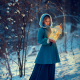 волшебная зимняя фотосессия для девушки